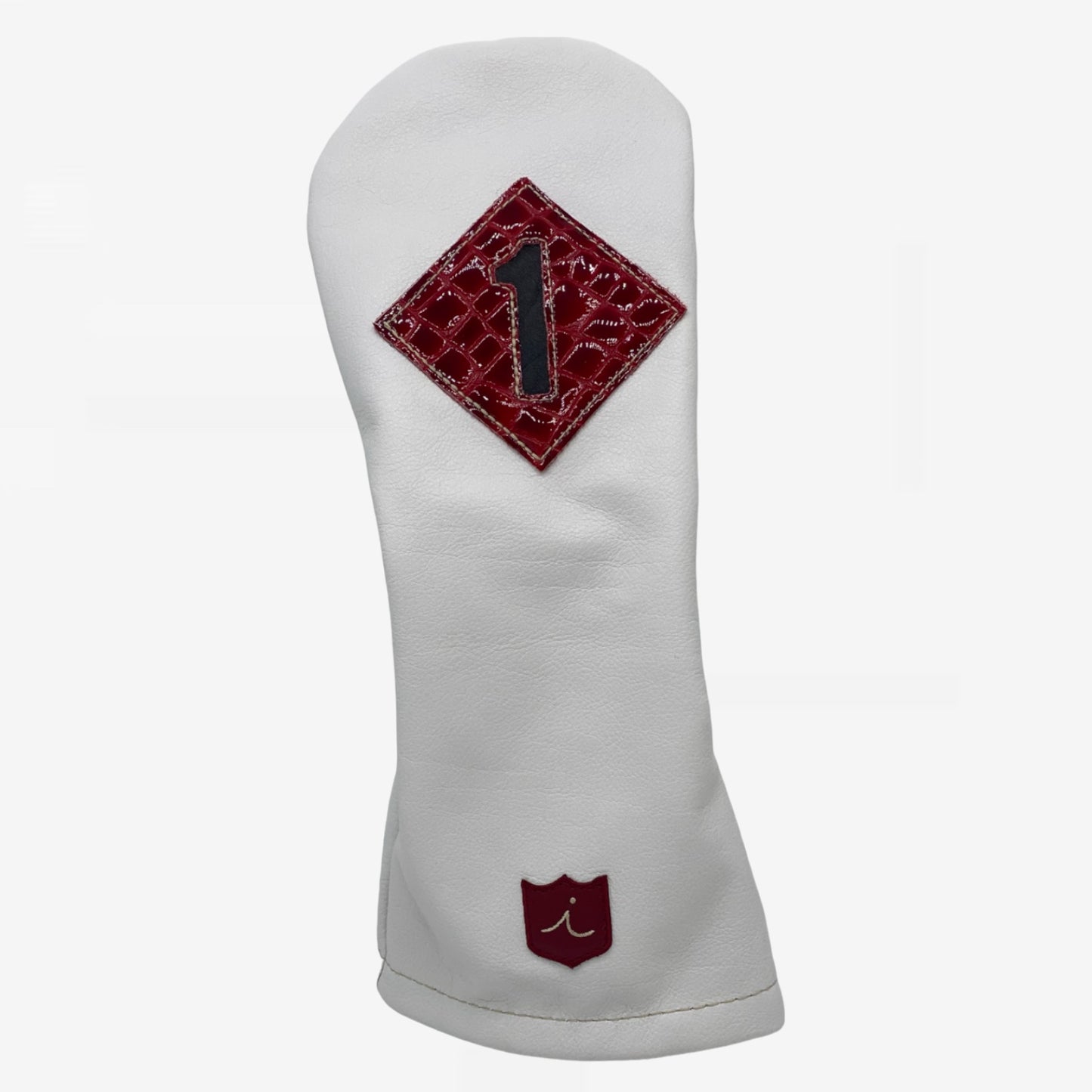 Vintage Headcover: Pure White + Red Patent Croc + Pitch Black
