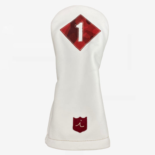 Vintage Headcover: Pure White + Red Camo