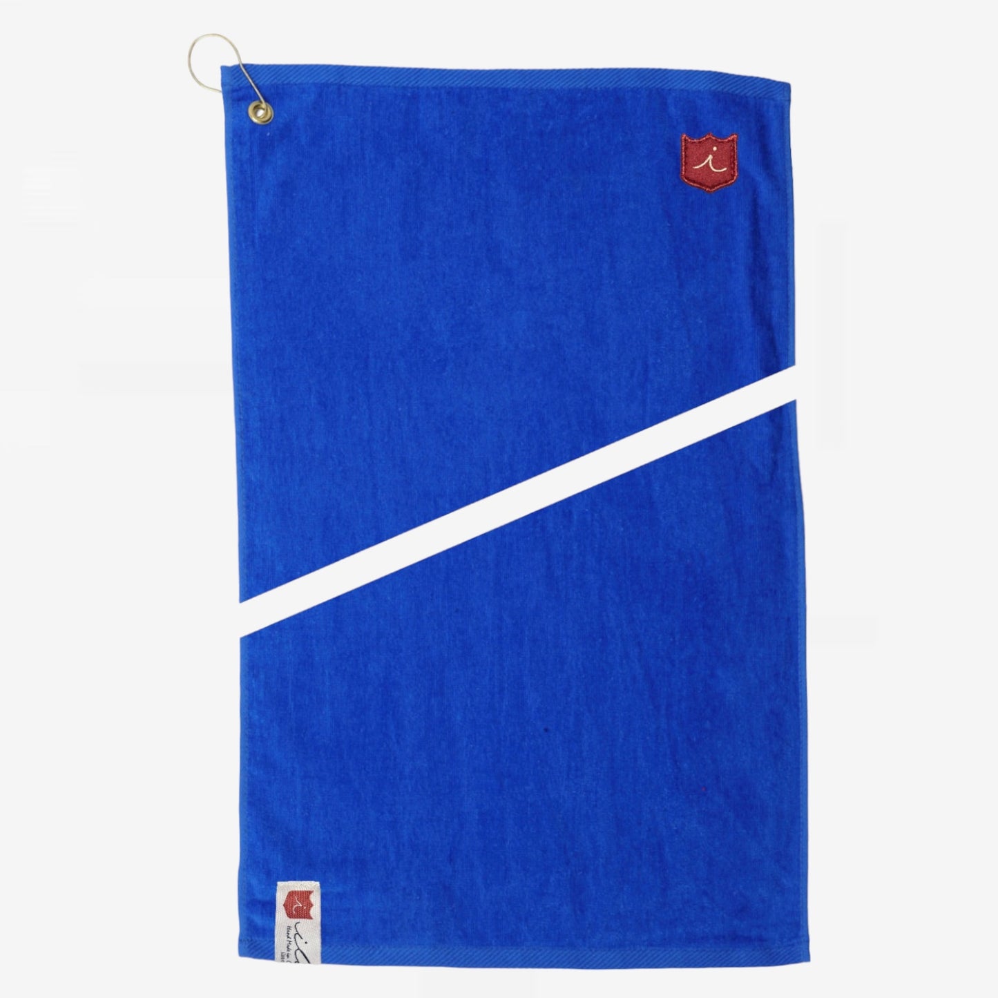 Royal Tour Towel: Blue + Pure White Leather