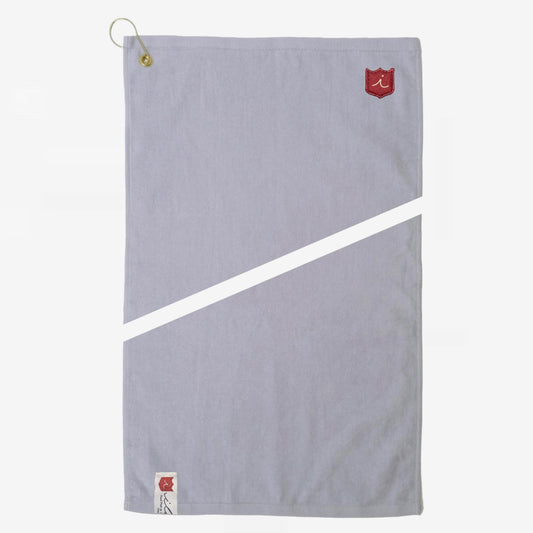 Royal Tour Towel: Gray + Pure White Leather