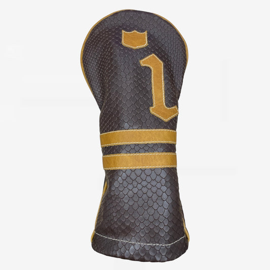 Timeless Headcover:  Brown Boa + Vermont Honey + Vermont Honey Piping
