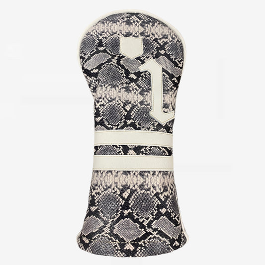 Timeless Headcover: Africa Python + Pure White + Pure White Piping