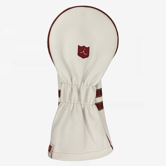 Timeless Headcover: Pure White + Oxblood + Oxblood Piping