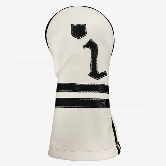 Timeless Headcover: Pure White + Pitch Black + Pitch Black Piping