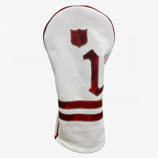Timeless Headcover: Pure White + Red Camo + Red Camo Piping