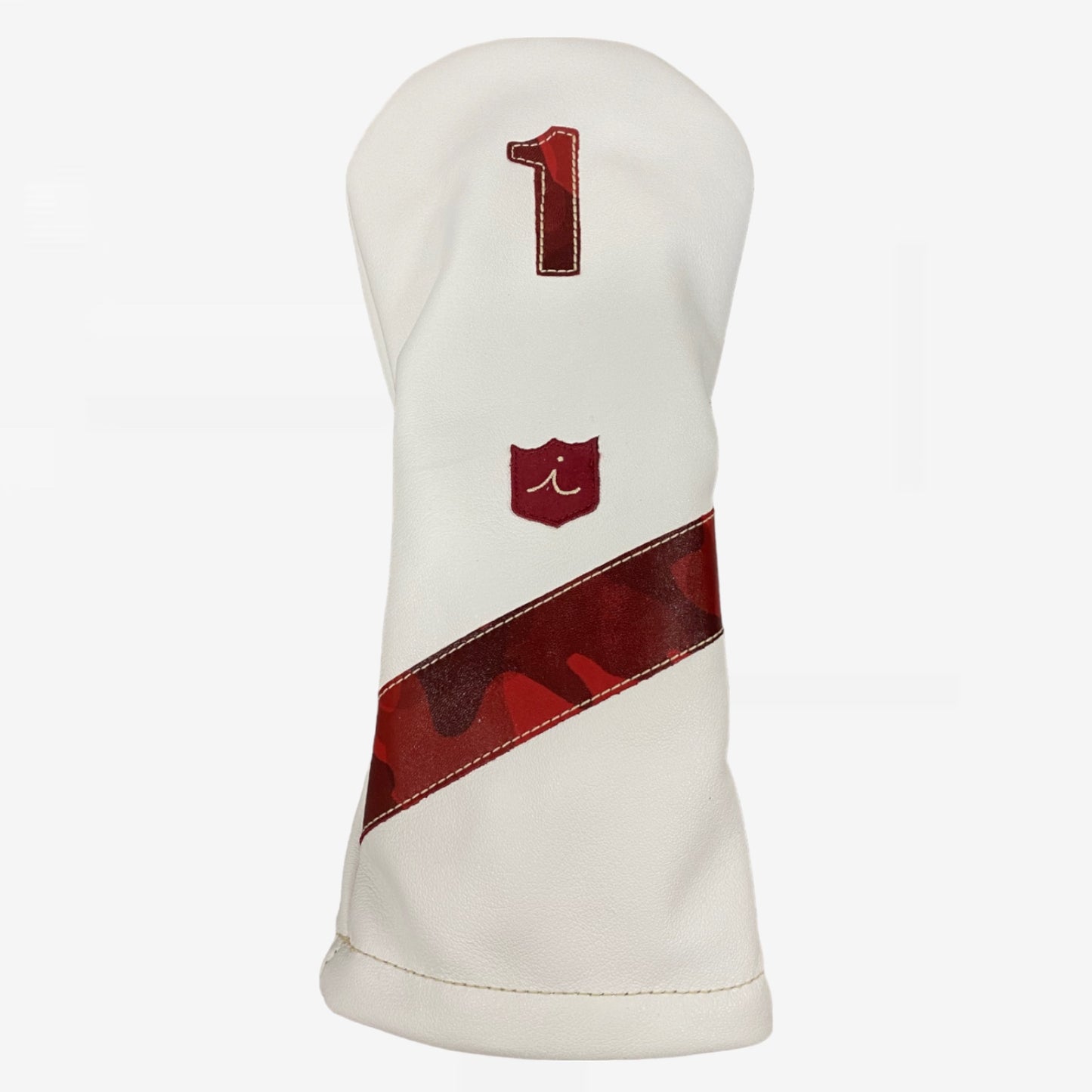 Royal Headcover: Pure White + Red Camo