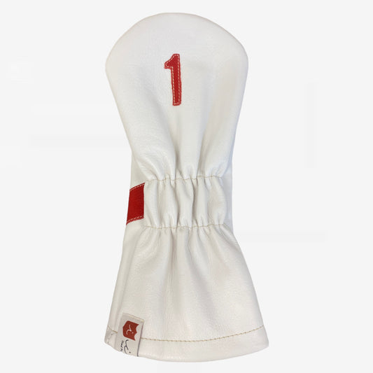 Royal Headcover: Pure White + Sunday Red