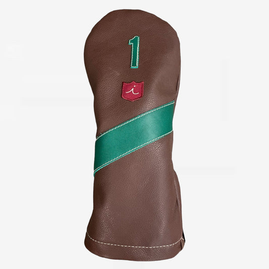 Royal Headcover: Tobacco Brown + Masters Green