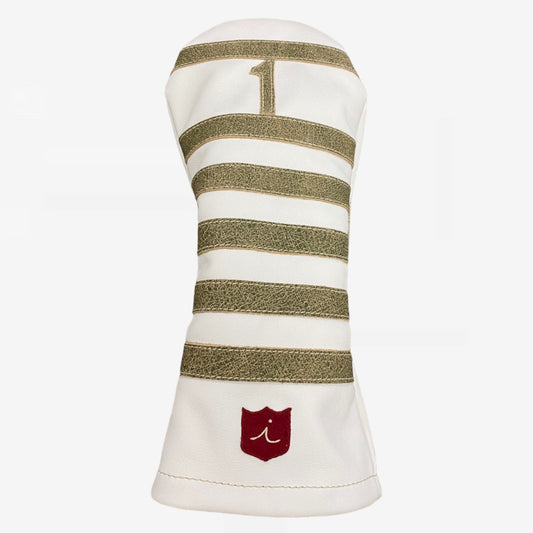 Polo Headcover: Pure White + Old English Green