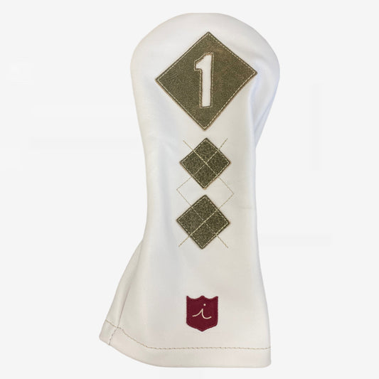 Argyle Headcover: Pure White + Old English Green