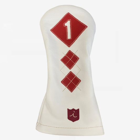 Argyle Headcover: Pure White + Sunday Red