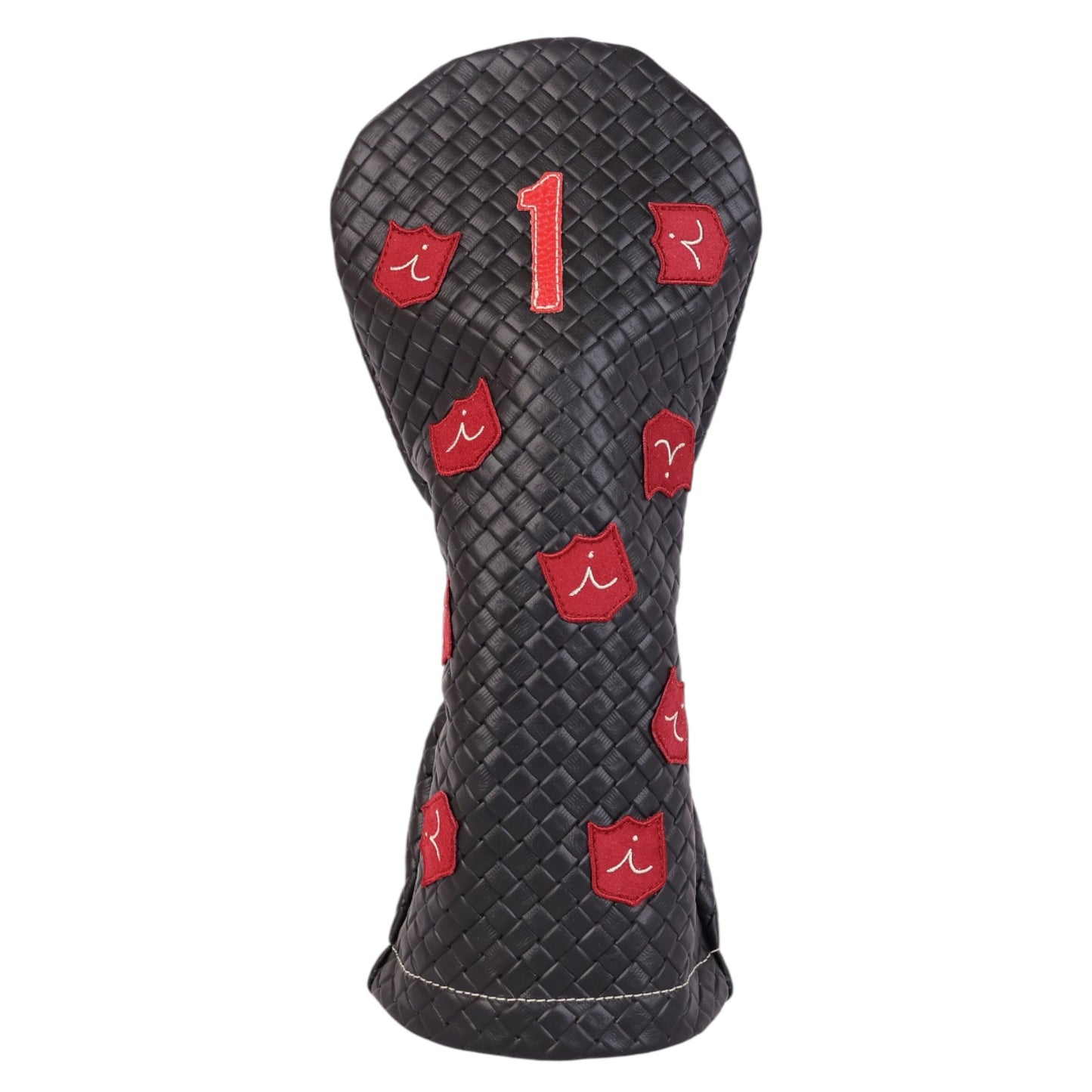 Dancing Crest Headcover: Black Sassari + Sunday Red