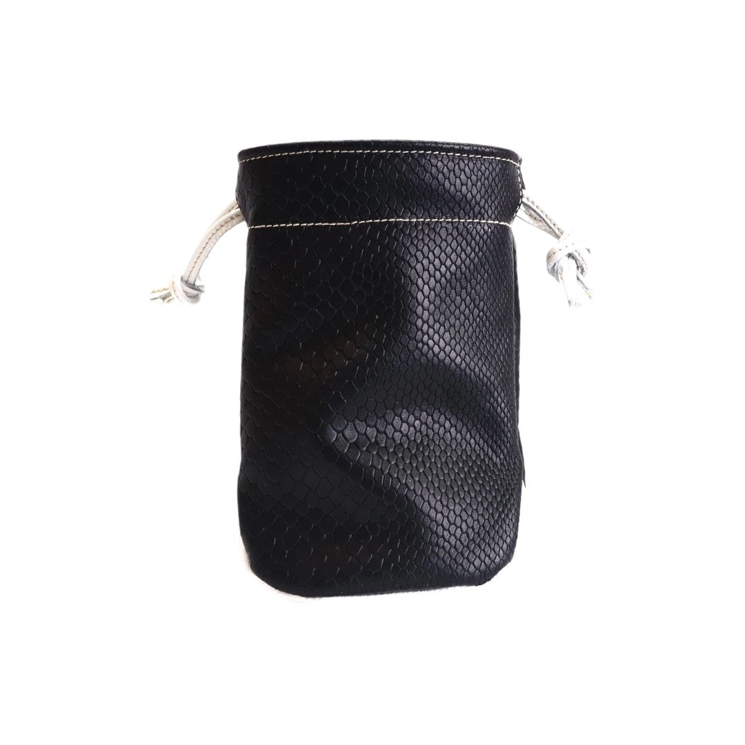 Valuables Pouch: Black Boa + Pure White