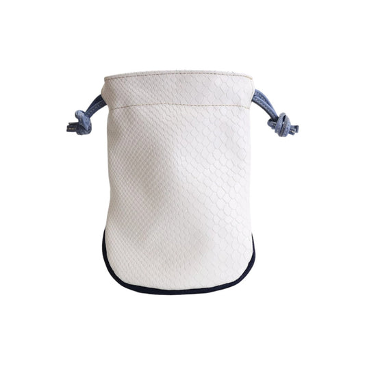 Valuables Pouch: White Boa + Navy / Carolina Blue