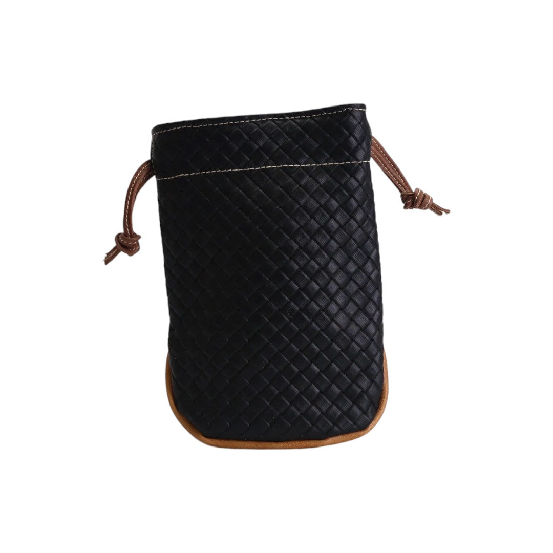 Valuables Pouch: Black Sassari + Vermont Honey / Tobacco Brown