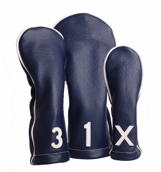 CLASSIC HEADCOVER: NAVY + WHITE BOA