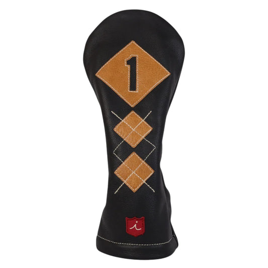 Argyle Driver Headcover Pitch Black + Vermont Honey