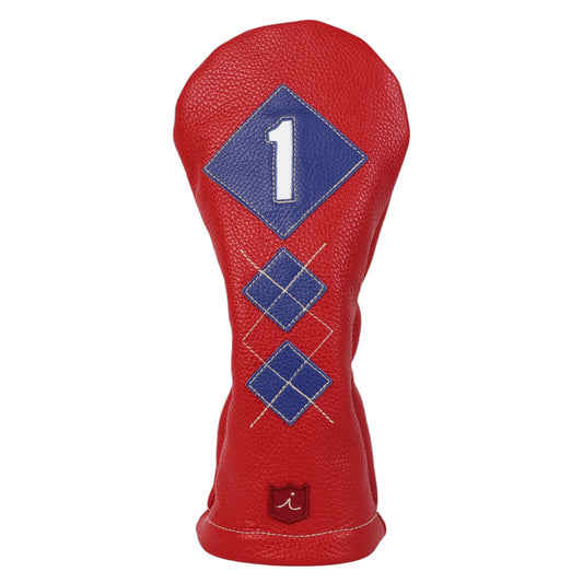 Argyle Headcover: Sunday Red + Pure White / True Blue