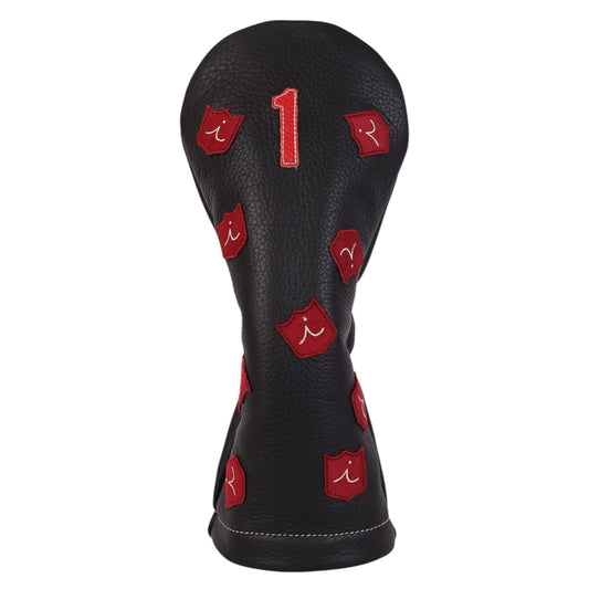 Dancing Crest Headcover: Pitch Black + Sunday Red