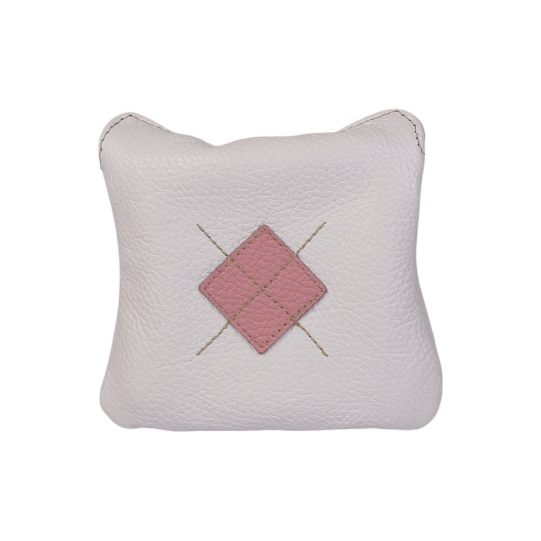 Argyle Full Mallet: Pure White + Light Pink