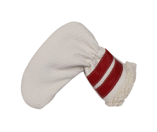 Timeless Cloud Putter Cover: White Boa + Sunday Red