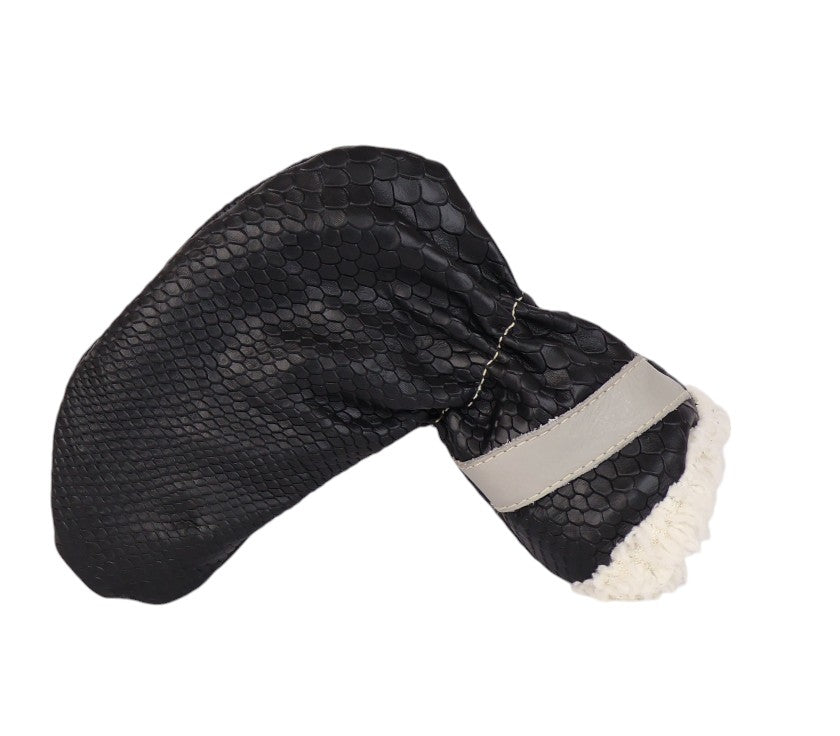 Royal Cloud Putter Cover: Black Boa + Eagle Gray