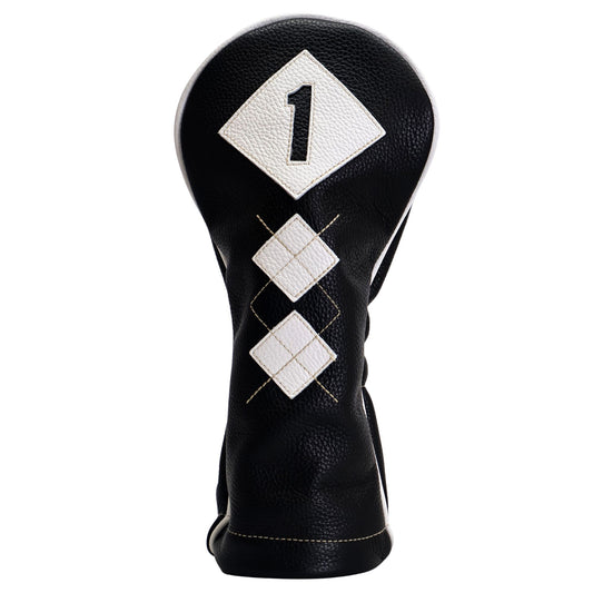 Argyle Driver Headcover: Pitch Black + Pure White