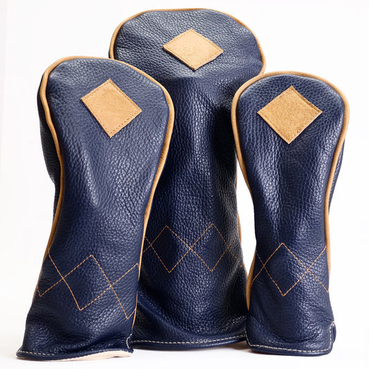 TRIPTYCH HEADCOVER: NAVY + VERMONT HONEY