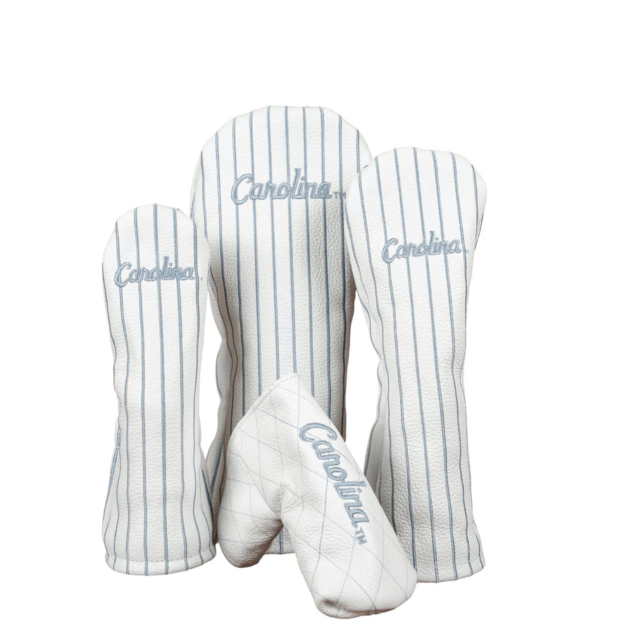 UNC Carolina Pinstripe Leather Headcover Set