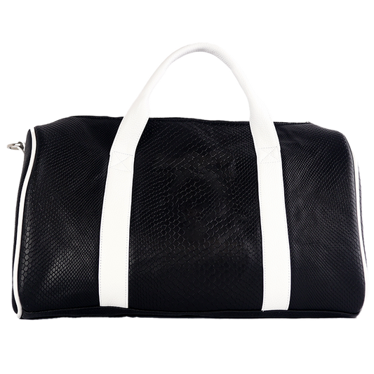 Milano Duffel Bag: Black Boa + Pure White