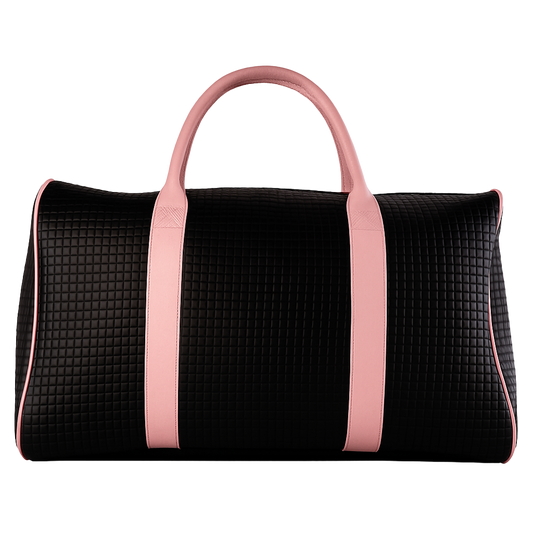 Milano Duffel Bag: Black Sassari + Pink