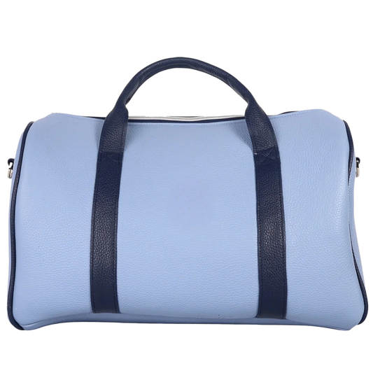 Milano Duffel Bag: Carolina Blue + Navy