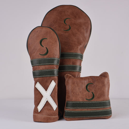 Headcover Set: Tobacco Brown + Olive