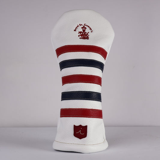 Driver Headcover: Pure White + Navy + Sunday Red