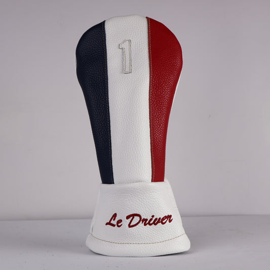 Driver Headcover: Pure White + Navy + Sunday Red
