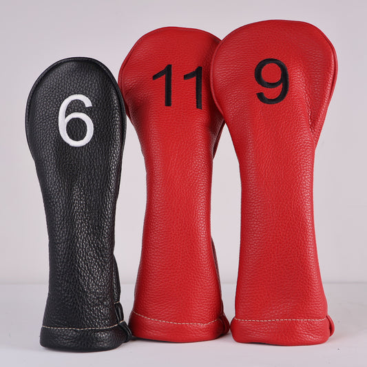 Headcover Set: Pitch Black + Sunday Red