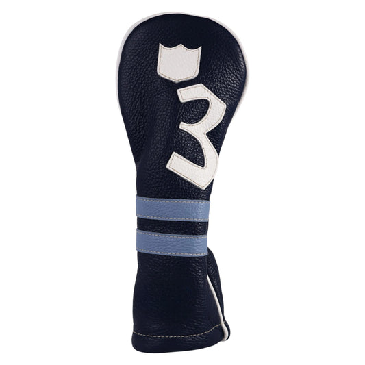 Timeless Wood Headcover: Navy + Carolina Blue/ Pure White
