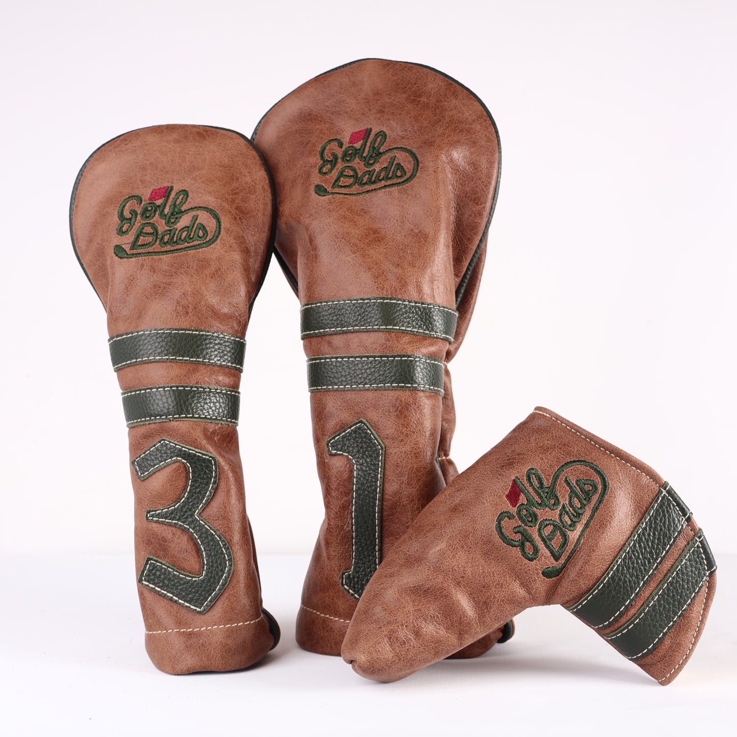 Headcover Set: Tobacco Brown + Olive