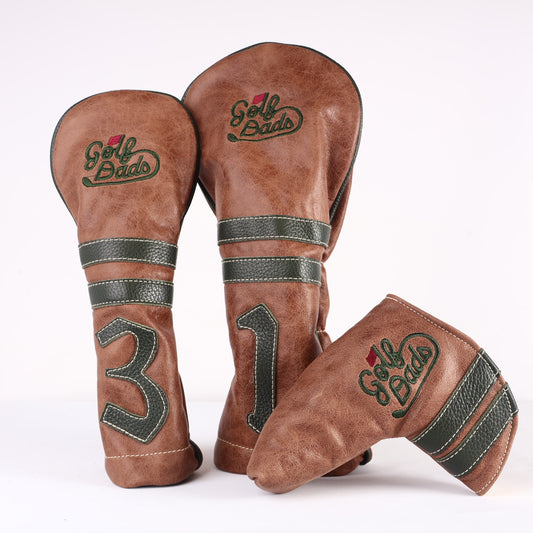 Headcover Set: Tobacco Brown + Olive