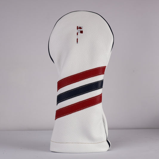 Driver Headcover: Pure White + Sunday Red + Navy