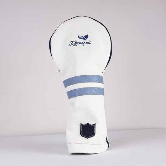 Driver Headcover: White Boa + Navy + Carolina Blue