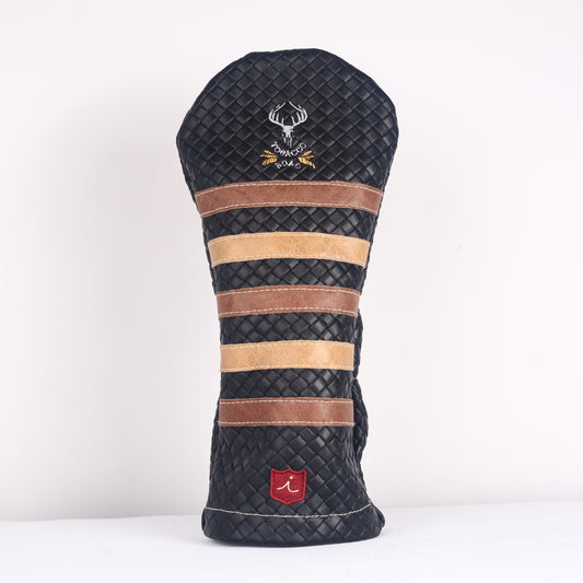 Driver Headcover: Black Sassari + Vermont Honey + Tobacco Brown