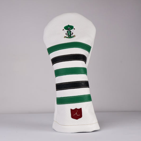 Driver Headcover: Pure White + Masters Green + Black Boa