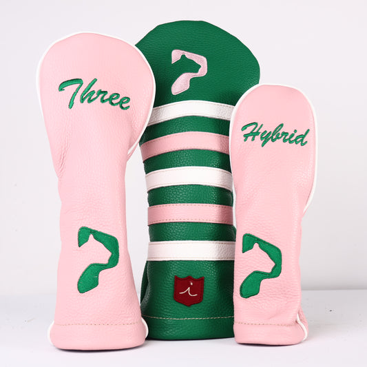 Headcover Set: Masters Green + Light Pink + Pure White