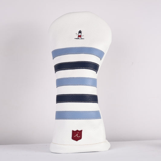 Driver Headcover: Pure White + Navy + Carolina Blue