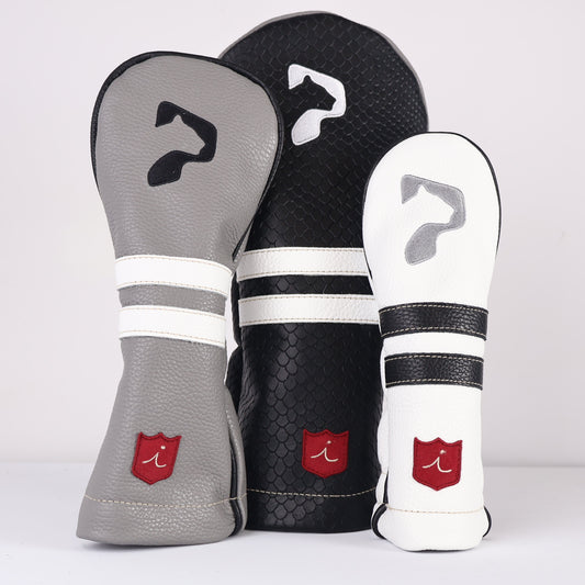 Headcover Set: Black Boa + Granite Grey + Pure White