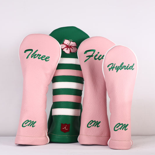 Headcover Set: Masters Green + Light Pink + Pure White