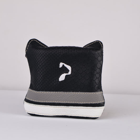 Full Mallet Headcover: Black Boa + Granite Grey