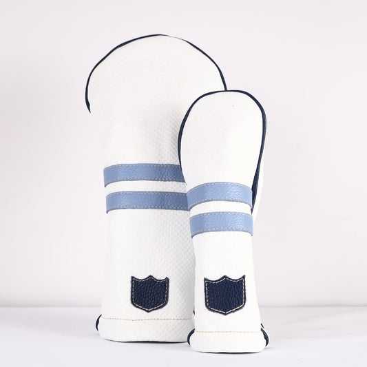 Headcover Set: White Boa + Navy + Carolina Blue