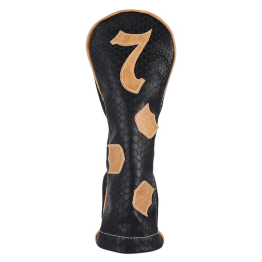 Classic Wood Headcover: Black Boa + Vermont Honey